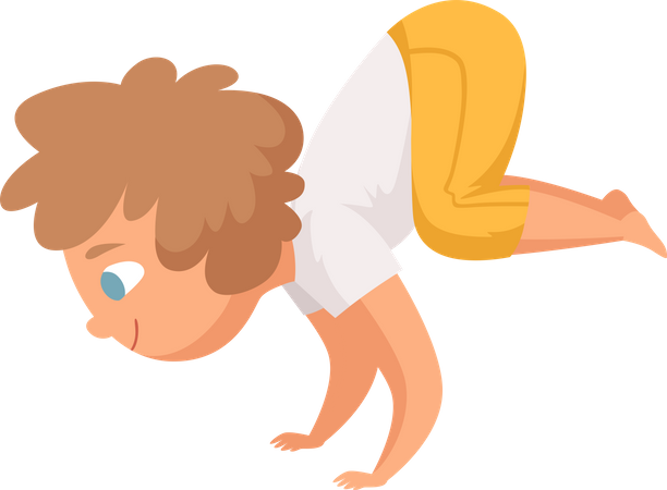 Little boy doing yoga  Illustration