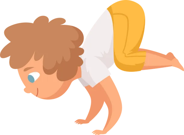 Little boy doing yoga  Illustration