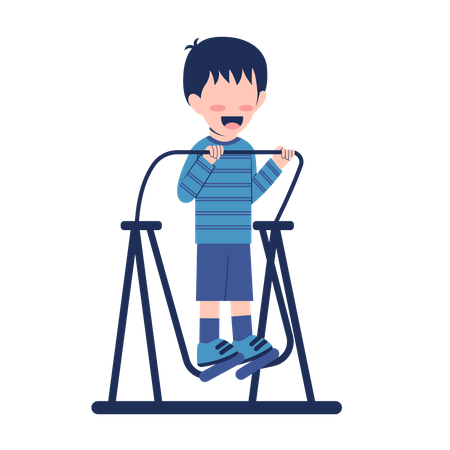 Little Boy Exercising  Illustration