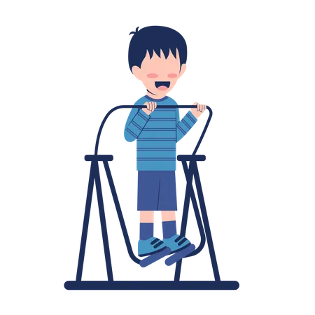 Little Boy Exercising  Illustration