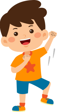 Little Boy feeling happy  Illustration