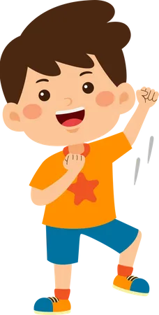 Little Boy feeling happy  Illustration