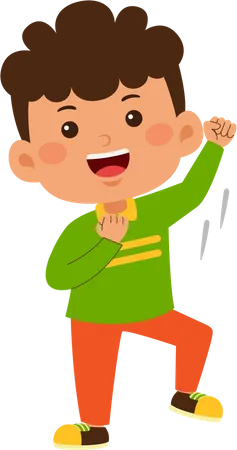 Little Boy feeling happy  Illustration