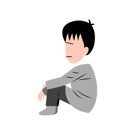 Little Boy Feeling Sad Illustration Illustration