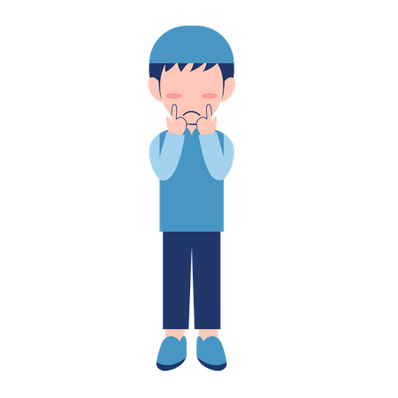 Little Boy Feeling Sad  Illustration