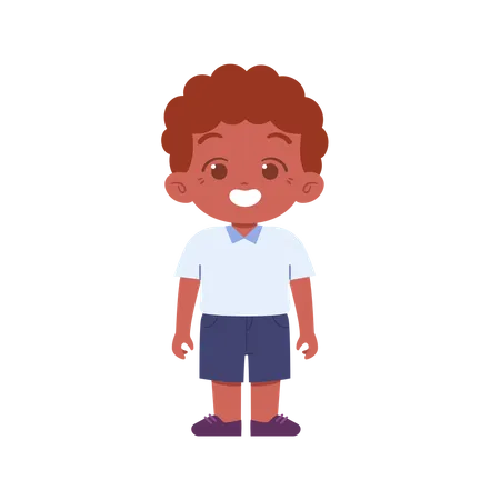 Little Boy Giving Standing Pose  Illustration