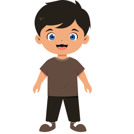 Little boy giving standing pose  Illustration