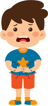 Little  boy having stomachache  Illustration