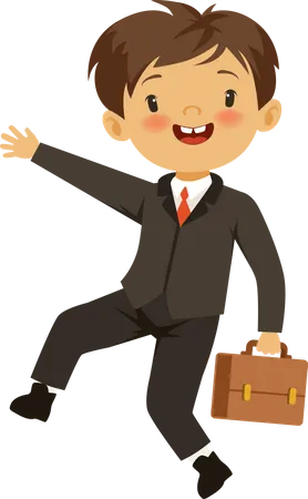 Little boy in businessman costume  Illustration