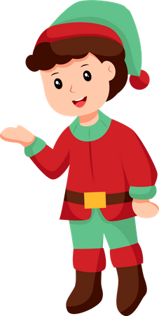 Little boy in Christmas costume  Illustration
