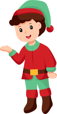 Little boy in Christmas costume  Illustration