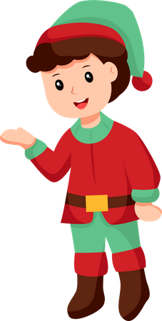 Little boy in Christmas costume  Illustration