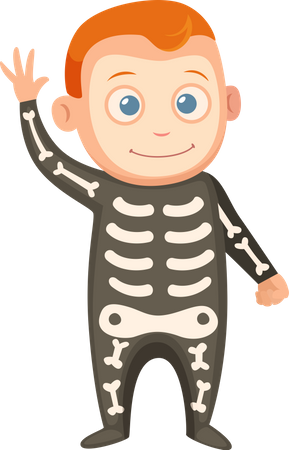 Little boy In Ghost Costume  Illustration