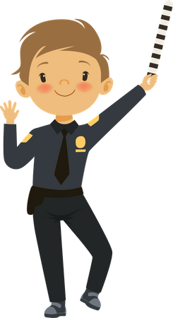 Little boy in police costume Illustration