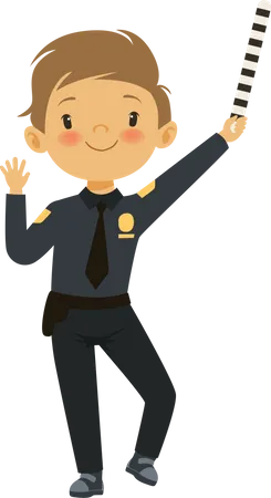 Little boy in police costume  Illustration