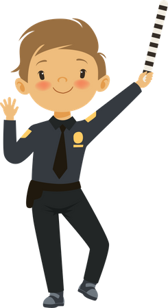 Little boy in police costume  Illustration