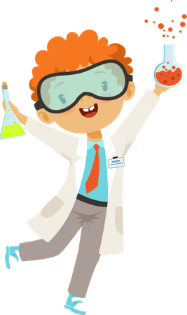 Little boy in scientist costume Illustration
