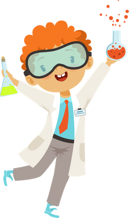 Little boy in scientist costume  Illustration