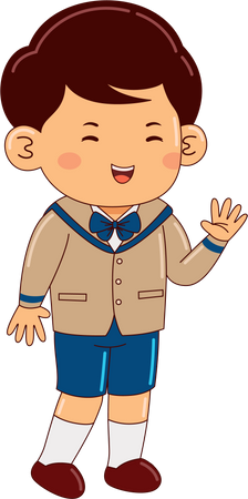 Little Boy In Uniform  Illustration