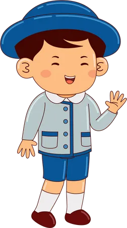 Little Boy In Uniform  Illustration