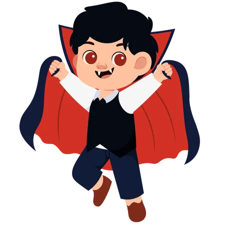 Little boy in Vampire Costume  Illustration