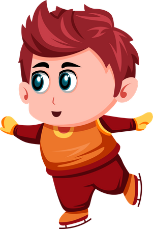 Little Boy in Winter Clothes  Illustration