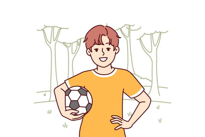 Little boy is soccer player  Illustration