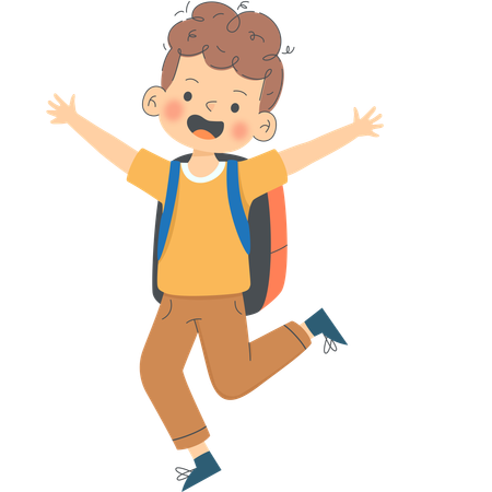 Little Boy Jumping  Illustration