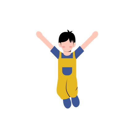 Little boy jumping  Illustration