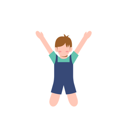 Little boy jumping  Illustration