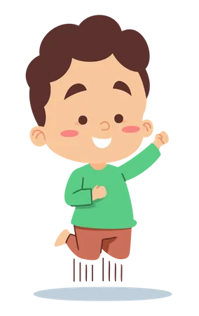 Little Boy Jumping  Illustration