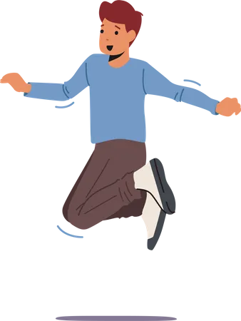 Little Boy Jumping  Illustration