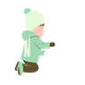 little boy making snowman illustration free download