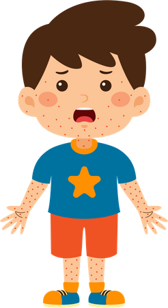 Little boy measles  Illustration