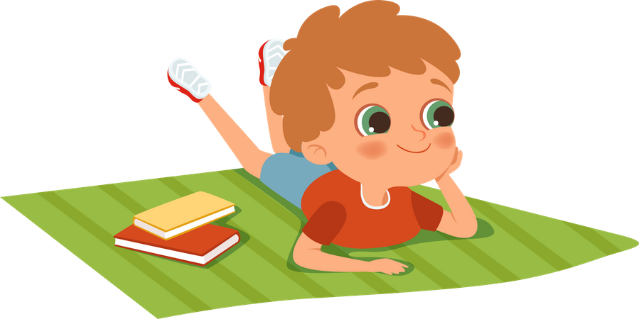 Little boy on picnic  Illustration