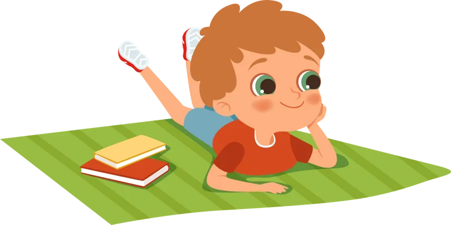 Little boy on picnic  Illustration