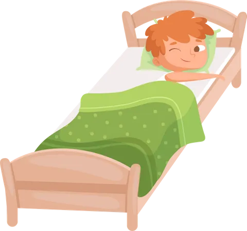 Little boy peeking during sleep  Illustration