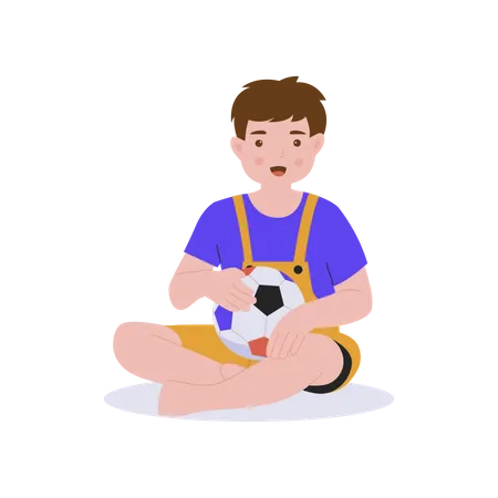 Little boy playing ball  Illustration