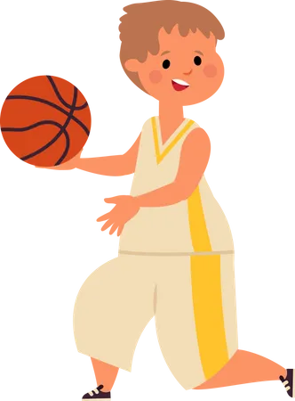 Little boy playing basketball Illustration