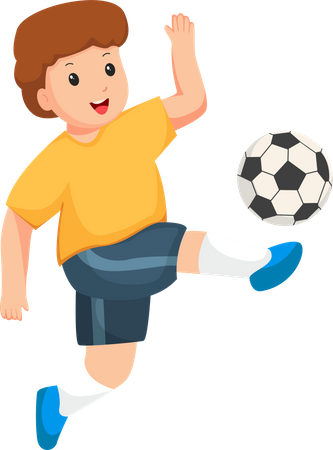 Little boy Playing Football  Illustration