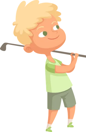 Little boy playing golf  Illustration