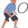 boy play tennis illustration svg