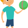 little boy playing with ball illustrations free
