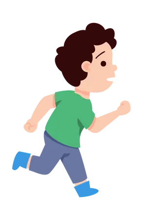 Little boy running  Illustration