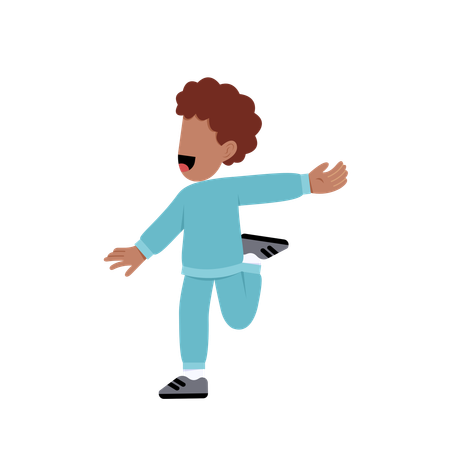 Little boy running faceless  Illustration