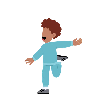 Little boy running faceless  Illustration