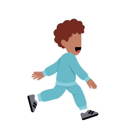 Little boy running  Illustration