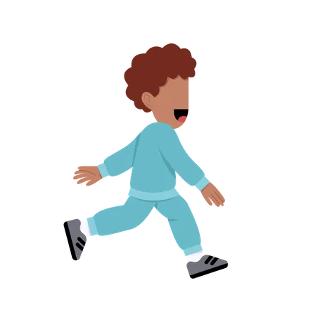 Little boy running  Illustration