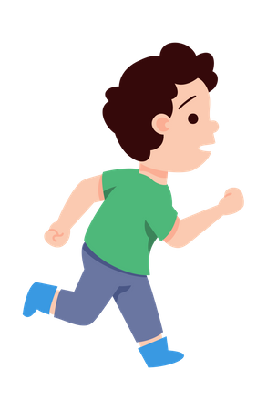 Little boy running  Illustration