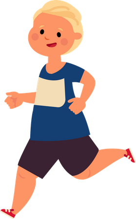 Little boy running  Illustration